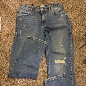 ZARA Distressed Blue Jeans
